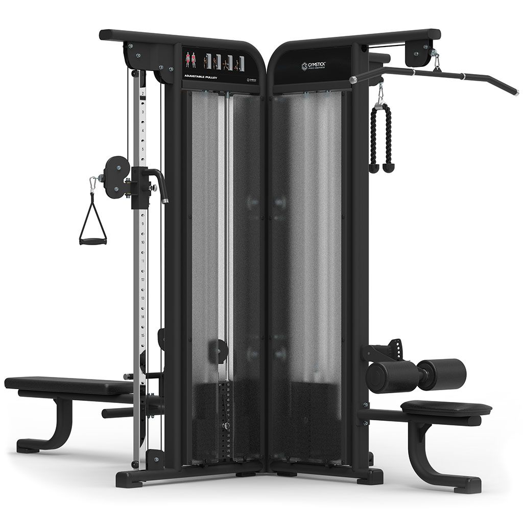 4-Stationers Maskine Stål Sort – Gymstick (540M)