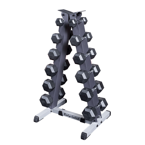 Hexagon håndvægte 2,5kg-15kg med stativ