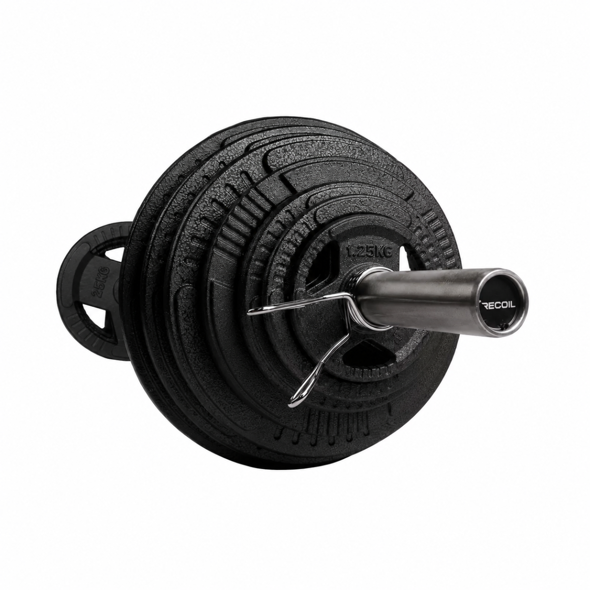 Vægtstangssæt med jernskiver 177,5 kg – Recoil (Store Pakke)