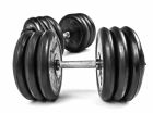 Två stycken hantlar med svarta gummi viktskivor 