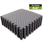 Puslespilsmåtte EVA 50x50 x 1 cm Sort – 16 plader / 4 m²