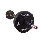 Komplett set med svart 80 kg bumper plates och skivstång från Recoil – för gym och crossfit