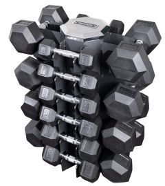 Recoil Håndvægtspakke 10 par Hexagonhåndvægte 2,5–25 kg med Håndvægtstativ