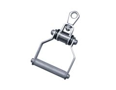 Enhandsgrepp i krom med räfflat grepp och ögla för fäste