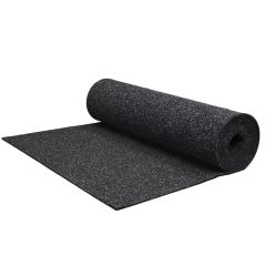 Gymgulv – 8 mm gymmåtte på rulle 12,2 kvm (10 × 1,22 m) gummi sort/grå