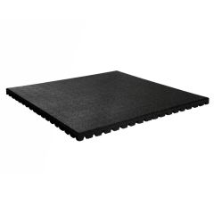 Gymgulv Puslegulv 1x1 m, 43 mm Gummi Sort (Ny model)
