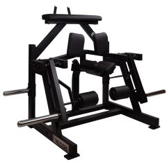 Recoil lårcurlmaskin med dubbla viktstänger i svart, utformad för tung och effektiv benträning.