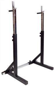 Recoil skivstångsställning i svart stål med justerbar höjd och bredd.