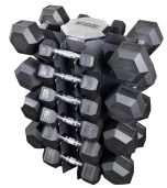 Recoil Håndvægtspakke 10 par Hexagonhåndvægte 2,5–25 kg med Håndvægtstativ