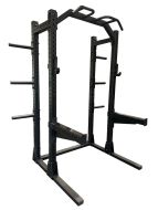 Svart half rack pro med vikthäng och säkerhetsarmar