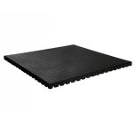 Gymgulv Puslegulv 1x1 m, 43 mm Gummi Sort (Ny model)