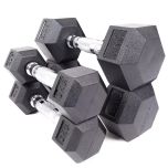 Recoil hantelpaket hexagonhantlar 1–5 kg i svart gummi med kromade handtag, staplade i ett kompakt set – perfekt för nybörjare eller uppvärmning.