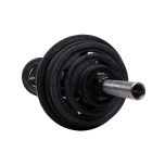 Skivstång med gummerade viktskivor i svart utförande från Recoil.