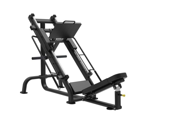 Benpress 45 grader från Impulse, stålram och justerbar ryggdyna.