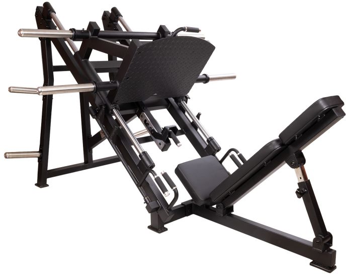 Benpress från Recoil i svart stål, komplett gymmaskin med robust konstruktion