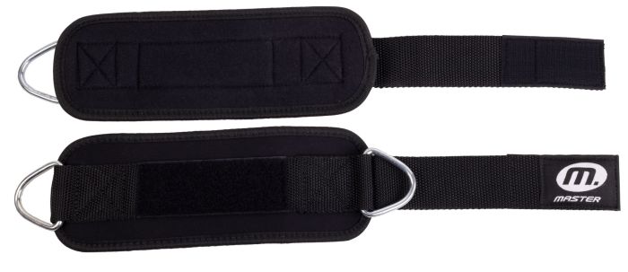 Fotmanschett i neopren från Master med dubbla metallöglor för användning i kabelmaskin