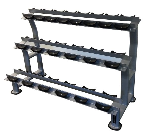 Svart trevånings hantelställ 