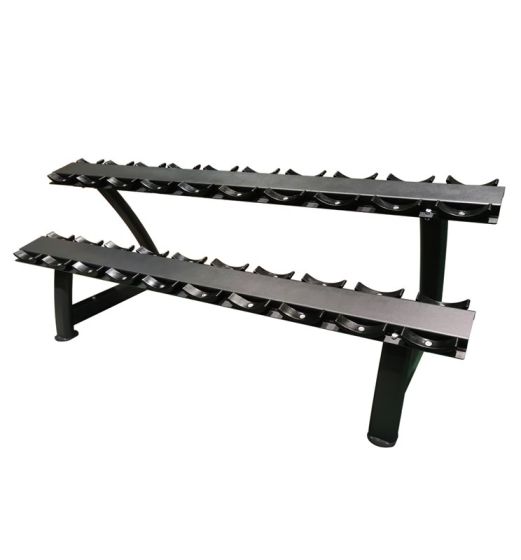 Tvåvånings hantelställ från Master i svart stål för 10 par hantlar