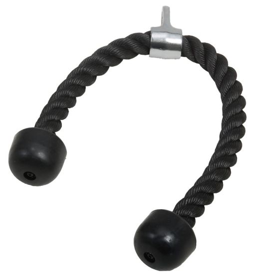Tricepsrep från Master Fitness – kraftigt draghandtag med gummistopp för kabelmaskin, svart färg