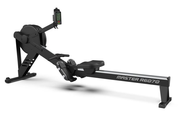 Master Fitness Roddmaskin R6070x med luftmotstånd, lång aluminiumram och justerbar display för företags- eller hemmagym