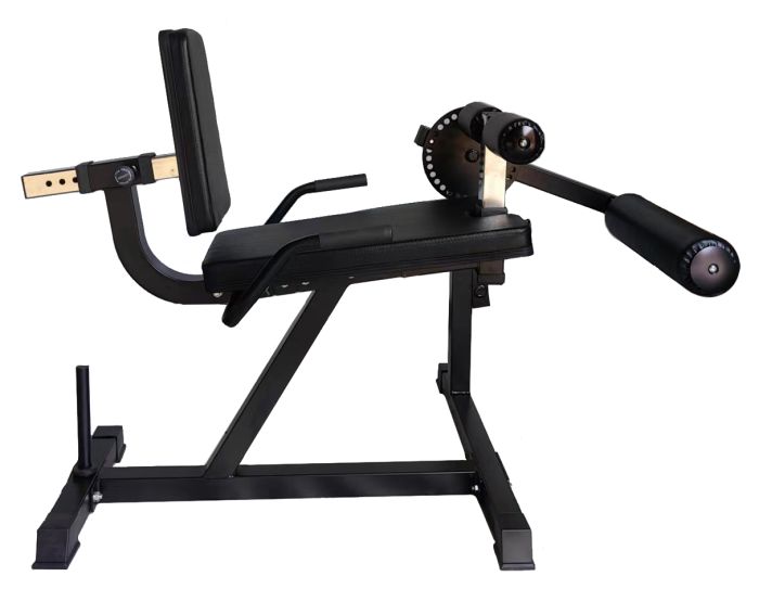 Recoil Benspark och lårcurl maskin i stål med justerbar fjädersprint för hemma- eller företagsgym.