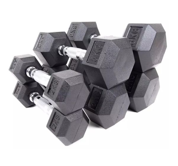 Recoil Hantelpaket Hexagonhantlar 1–10 kg – med kromade handtag.