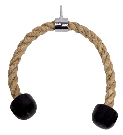 Kortare tricepsrep 70 cm i naturhampa från Recoil med gummistopp för säkert grepp