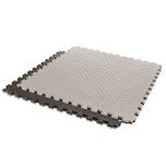 Gymgolv pusselmatta 25mm grå och svart – staplade mattor i vinkel