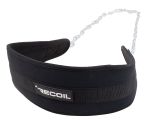 Recoils svarta dipsbälte med kedja och logotyp – frontvy