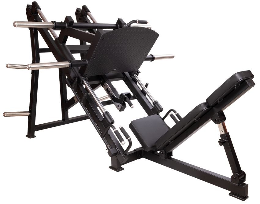 Benpress från Recoil i svart stål, komplett gymmaskin med robust konstruktion