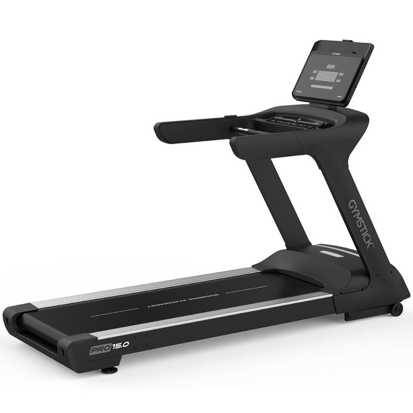 Gymstick Pro 15.0 löpband med kraftfull motor, bred löpyta och LED-display för avancerad löpträning
