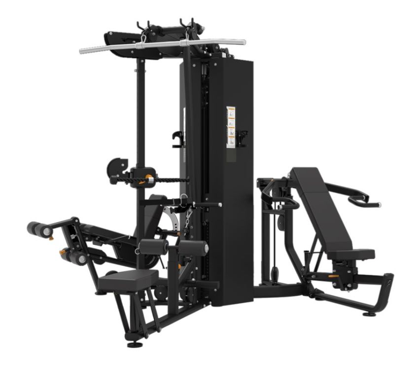 Framsida av Impulse ES3000 multigym med tre stationer för mångsidig träning – Gymkompaniet