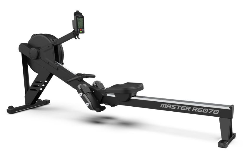 Master Fitness Roddmaskin R6070x med luftmotstånd, lång aluminiumram och justerbar display för företags- eller hemmagym