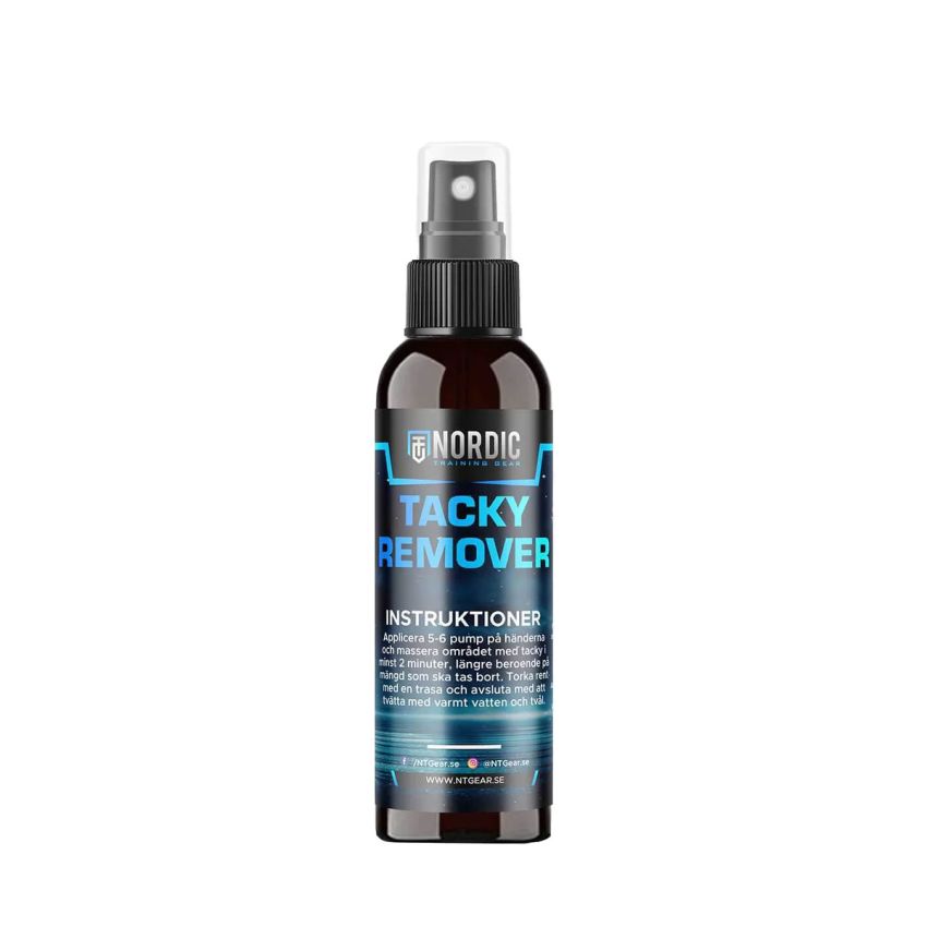 Tacky Remover 100ml flaska från NTG – effektiv och skonsam rengöring för starka atleter.