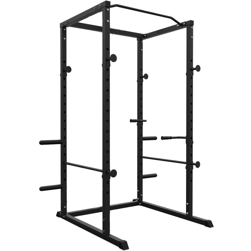 Power Rack från Gymstick modell PR50, sett framifrån, med vikthållare och chinsräcke