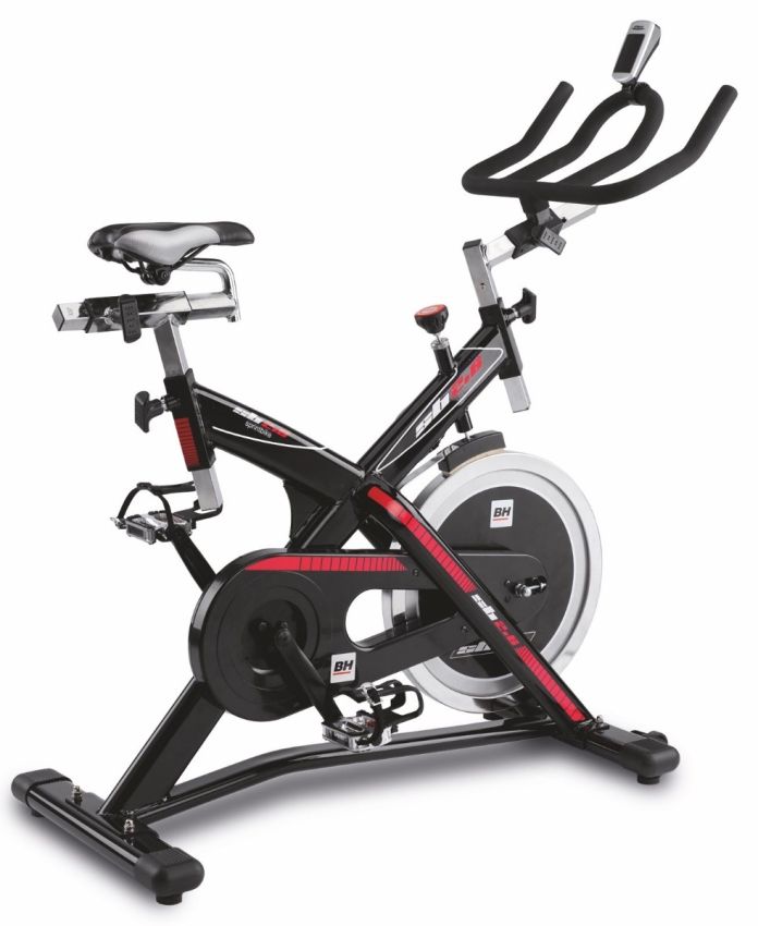 Svart och röd spinning cykel från BH Fitness